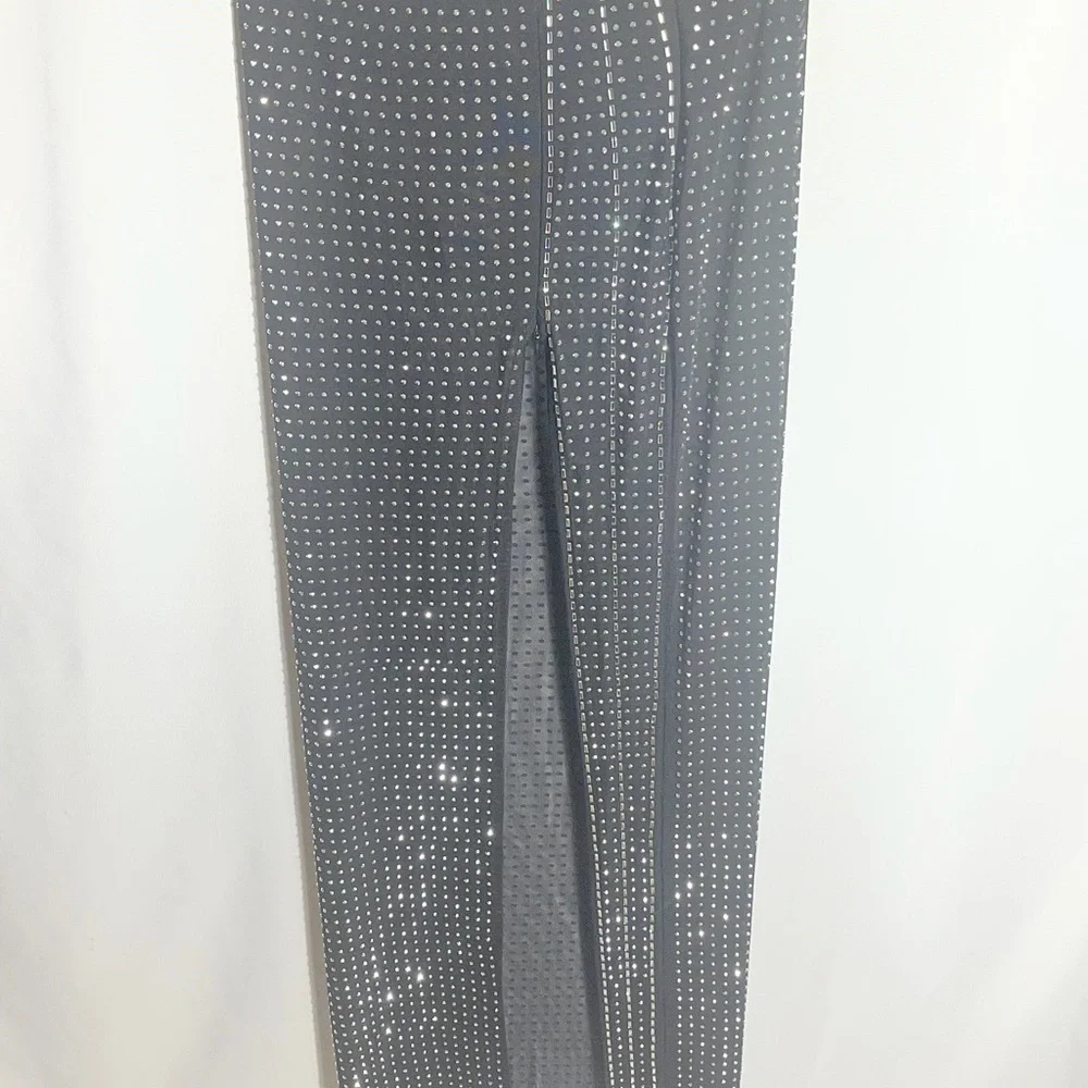 Hot & Delicious Rhinestone Crystal 2pc Set Black Maxi Skirt L NWT - Picture 9 of 11